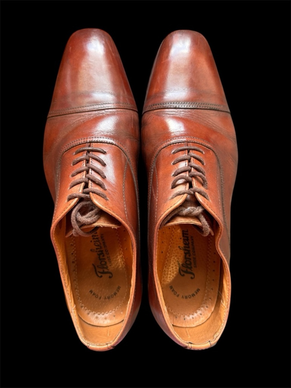 Florsheim Chestnut Brown Cap-Toe Oxford Dress Shoes‎